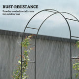 Outsunny Garden Arch, 2.4 m High x 1.5 m Wide Metal Garden Trellis for Climbing Plants, Outdoor Wedding Arch for Bridal, Black