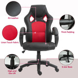 Vinsetto Office Chair Faux Leather Swivel Computer Desk Chair for Home Office with Wheels Armrests Black
