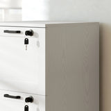 HOMCOM 3-Drawer Filing Cabinet with Lock - White