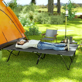 Outsunny Double Camping Cot Bed, with Bag - Charcoal Grey