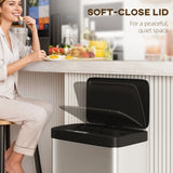 HOMCOM 45L Stainless Steel Sensor Bin - Silver Tone