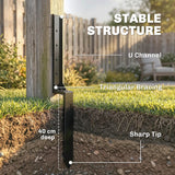 Outsunny 2 Pack Fence Post Repair Kit, 81 cm Metal Fence Post Support with Drill, Garden Ground Spikes for Broken Gate, Posts
