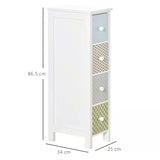 HOMCOM Chest of Drawers, 4 Drawer Dresser, Storage Organizer Toilet Tissue Cabinet for Bedroom, Bathroom