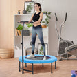 HOMCOM 40" Fitness Trampoline with Adjustable Handle, Rebounder Trampoline, Mini Jumper for Indoor Exercise Workout, Blue
