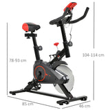 HOMCOM Indoor Upright Exercise Bike Machine, with Adjustable Seat, Resistance, Handlebar, LCD Display