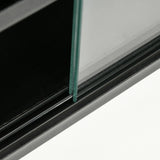 HOMCOM 5-Tier Wall Display Shelf Unit Cabinet w/ 4 Adjustable Shelves Glass Doors Home Office Ornaments 60x80cm Black