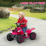 AIYAPLAY 6V Electric Quad Bike for Kids, Ride On ATV w/ Forward/Reverse, Headlights, for Ages 18-36 Months, Pink