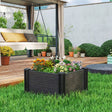 Outsunny Vinyl Raised Garden Bed Kit, 2 x 2 x 1ft Modular Elevated Garden Box with Slotting Legs and Open Bottom, Dark Grey