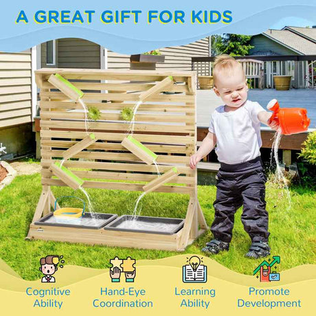 Outsunny Outdoor Kids Running Water and Sand Playset, with 18 Accessories