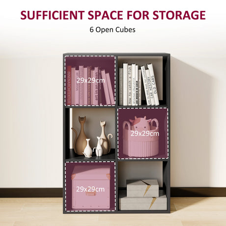 HOMCOM 6-Cube Bookshelf - Black