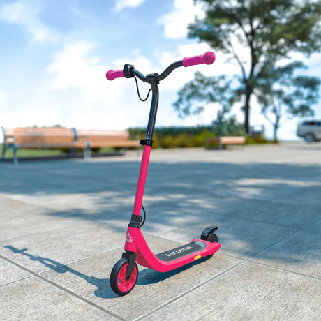 HOMCOM Electric Scooter, 120W Motor E-Scooter, Adjustable Height, Rear Brake for Ages 6+ Years - Pink