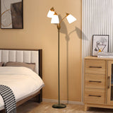 HOMCOM Arc Tree Floor Lamp with 3 Adjustable Rotating Lights, for Bedroom Living Room, Industrial Standing Lamp with Steel Frame, 155cm, Black