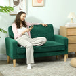 HOMCOM Two-Seater Velvet-Feel Sofa - Green