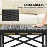 Outsunny Outdoor Coffee Table Side Table with X-Shape Frame for Patio, Balcony, Black