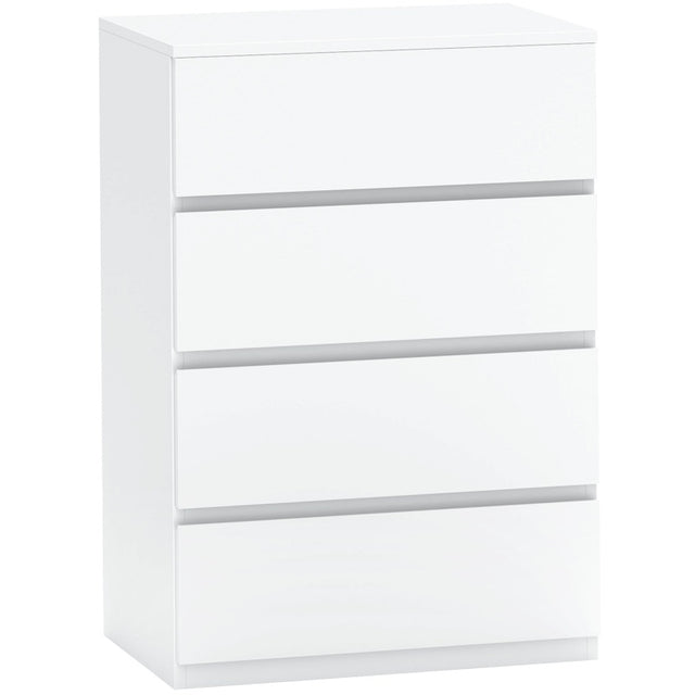 HOMCOM Chest of Drawers, 4-Drawer Storage Cabinets, Modern Dresser, Storage Drawer Unit for Bedroom