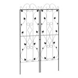 Outsunny Metal Trellis Set of 2, Garden Trellis for Climbing Plants Support Frames, Leaf Design