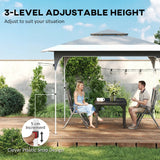 Outsunny 3.5 x 3.5 m Pop Up Gazebo with One-Push Setup, UPF50+ Double Tier Garden Party Tent Marquee with Carry Bag, Dark Grey