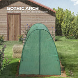 Outsunny Hoop House Greenhouse with Sandbags, Walk-In Tunnel Green House with 2 Doors and Screen Windows, 1.8 x 1.8 x 2m, Green