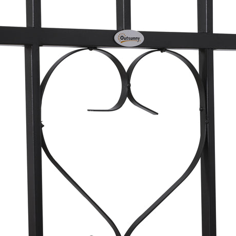 Outsunny Metal Frame Bench W/Arch, 114Lx60Wx206H cm-Grey