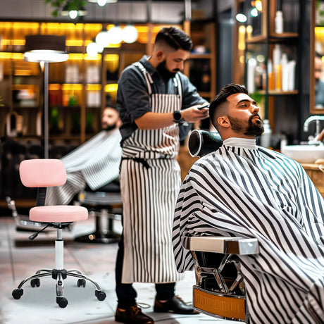 HOMCOM 360 Swivel Seat Salon Stool - Pink