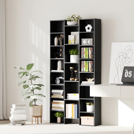 HOMCOM 21-Compartment Bookshelf - Black