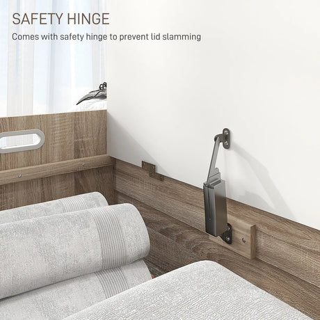 HOMCOM 60 x 35.5cm Storage Ottoman Box, with Top Seat - White