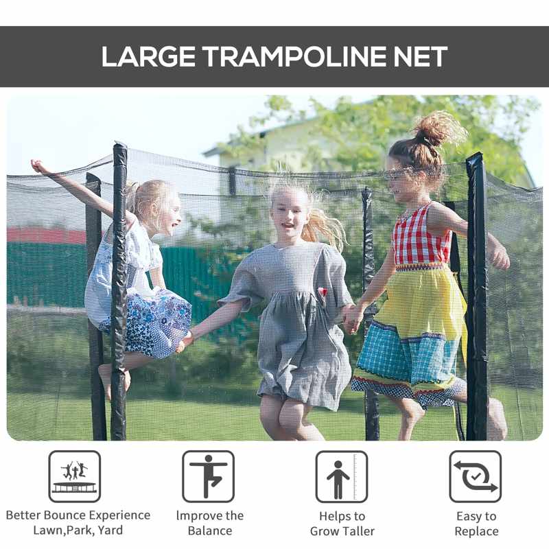 Homcom  8ft Trampoline Replacement Net, Black