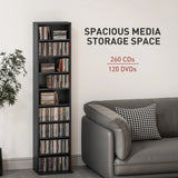 HOMCOM 260 Narrow CD Storage Unit - Black