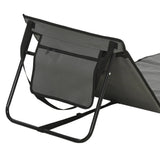 Outsunny Set of 2 Foldable Garden Beach Chair Mat, Outdoor Sun Lounger Seats with Adjustable Back, Magazine Pocket, Carry Bag