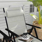 Outsunny Set of Two Padded Garden Chairs - Light Grey