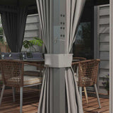 Outsunny 4 x 3(m) Patio Gazebo Canopy, with Vented Roof, Netting, Curtains, Aluminium Frame, Grey