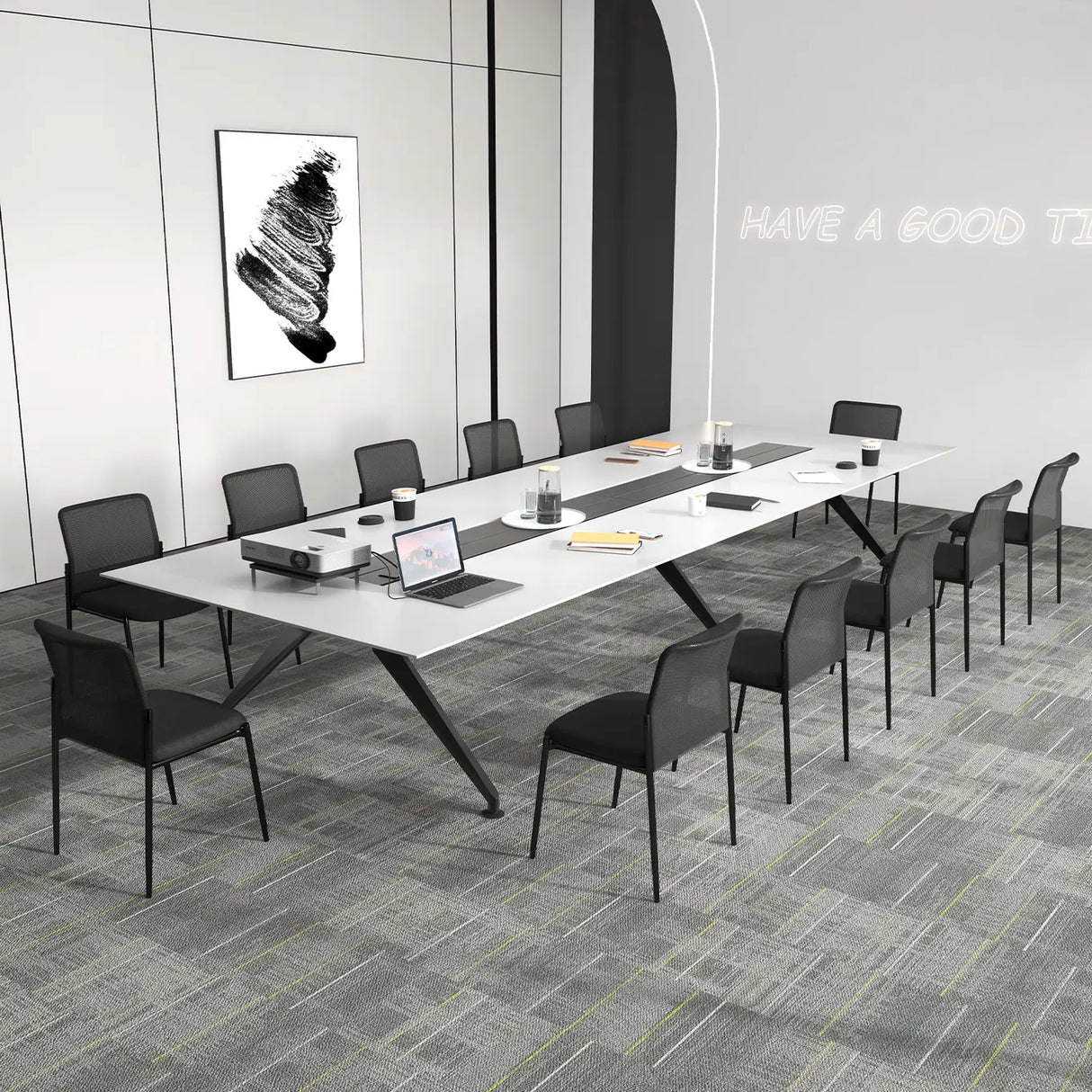 Waiting Room Chair Set of 2 with Ergonomic Mesh Backrest and Padded Seat