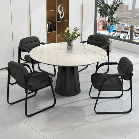 Waiting Room Chair Set of 2 with Sled Base and Padded Arm