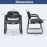 Waiting Room Chair Set of 2 with Sled Base and Padded Arm