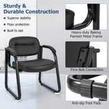 Waiting Room Chair Set of 2 with Sled Base and Padded Arm