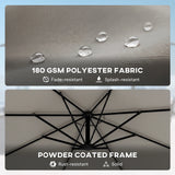Outsunny 3 m Cantilever Parasol with Protective Cover and Wind Ropes, Banana Parasol with Crank Handle, Light Grey