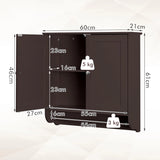 Wall Mounted Bathroom Storage Medicine Cabinet with Towel Bar-Brown