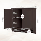Wall Mounted Bathroom Storage Medicine Cabinet with Towel Bar-Brown