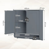 Wall Mounted Bathroom Storage Medicine Cabinet with Towel Bar-Gray