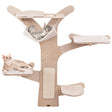 Wall-Mounted Cat Tower with 4 Platforms and Sisal Scratching Mat-Natural