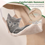 Wall-Mounted Cat Tower with 4 Platforms and Sisal Scratching Mat-Natural