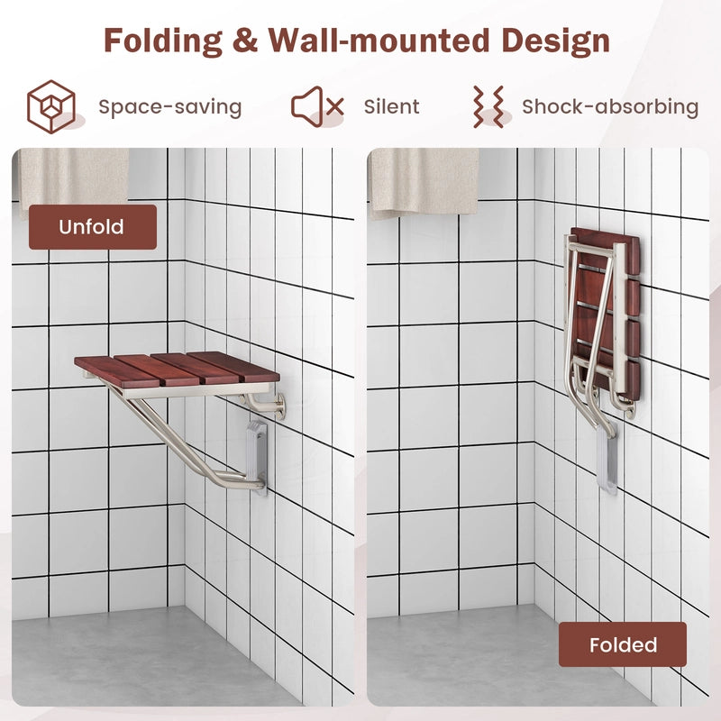 Wall Mounted Foldable Shower Bench Bathroom Stool