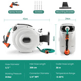 Garden hose reel with wall bracket 180  rotating bracket 1/2 inch 30m + 2m