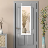 Full Length Mirror Jewelry Cabinet with Ring Slots and Necklace Hooks-White