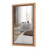 22 x 36 Inch Rectangular Frame Decor Wall Mounted Mirror with Back Board-Natural