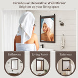 30 x 22 Inch Wall Mount Mirror with Wood Frame-Walnut