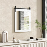 30 x 22 Inch Wall Mount Mirror with Wood Frame-White