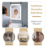 30 x 22 Inch Wall Mount Mirror with Wood Frame-White