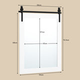 30 x 22 Inch Wall Mount Mirror with Wood Frame-White