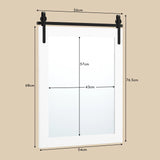 30 x 22 Inch Wall Mount Mirror with Wood Frame-White